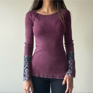 ✨PLUM LONG SLEEVE W ARM DETAIL✨